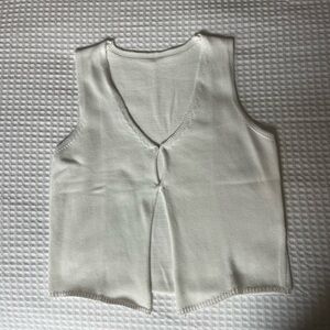 White Sleeveless Knit Top